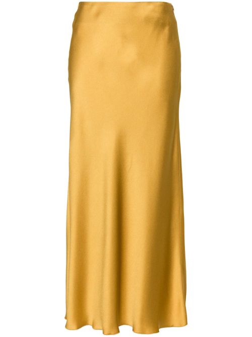 Flared crepe midi skirt - Yellow