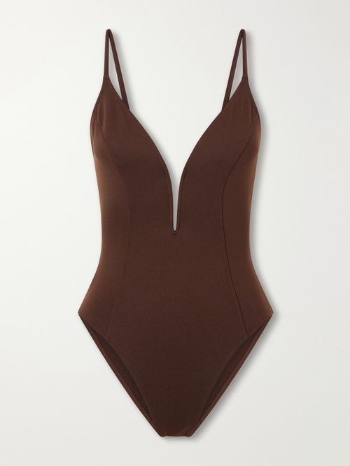 Ferrure Galbe Stretch-jersey Swimsuit - Brown