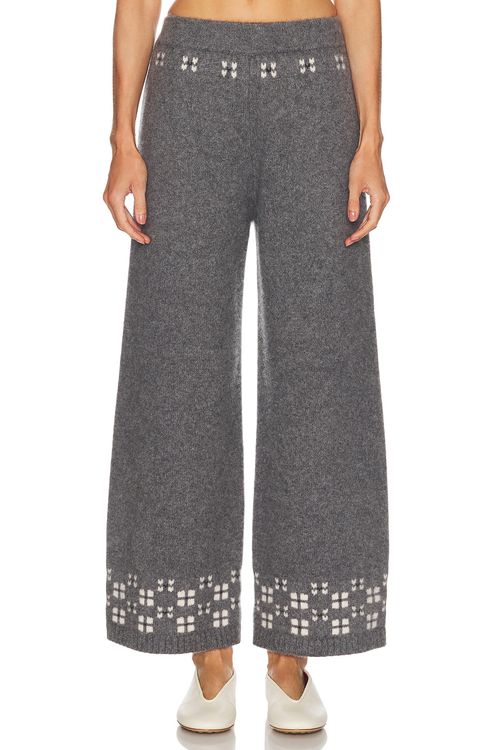 Calle Del Mar Winter Fair Isle Pant in Thunder & Multi - Grey. XS also in L