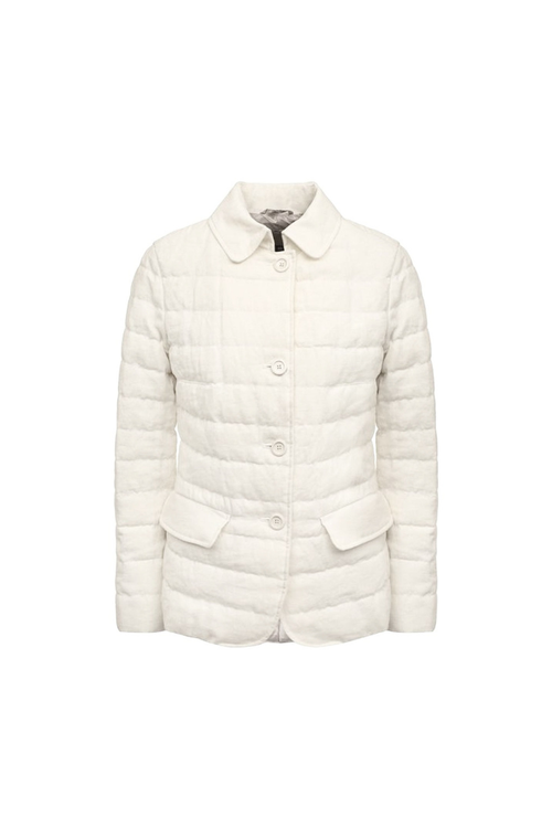 Quilted Nylon Down Jacket — White