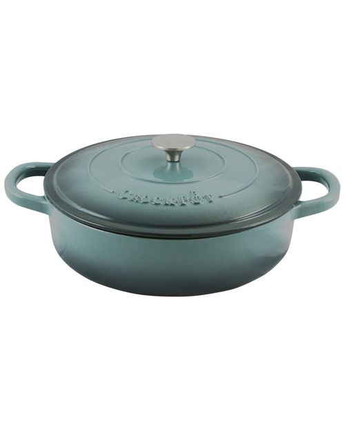 Crockpot Artisan Enameled 5Qt Cast Iron Round Braiser Pan With Self Basting Lid