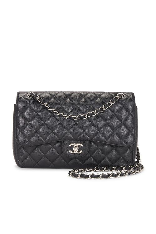 Chanel Chanel Caviar Jumbo Classic Double Flap Bag in Black - Black. a
