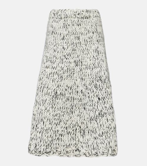 Wool-blend midi skirt