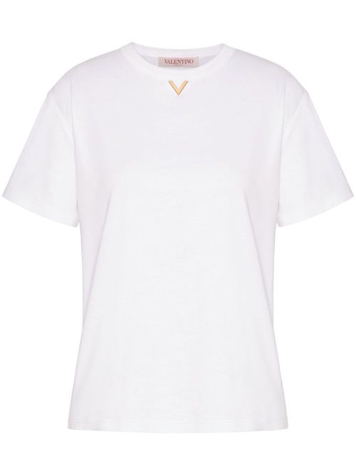 VGold cotton T-shirt - White