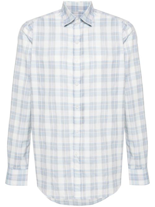 Long-sleeves checked shirt - White
