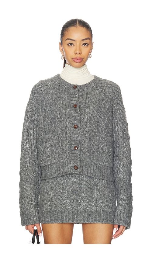 Lovers and Friends Ibona Cable Cardigan in Grey. L. Also in M, S