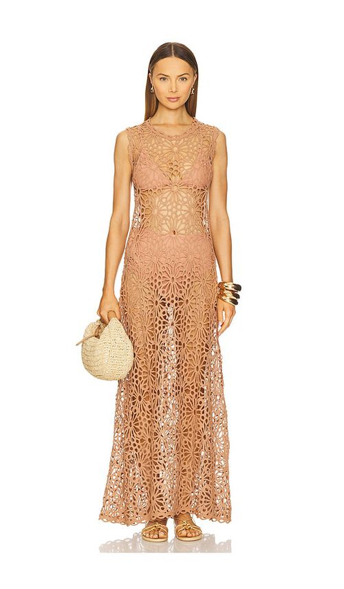 Norma Kamali Sleeveless Swing Maxi Dress in Tan. -  S also in L