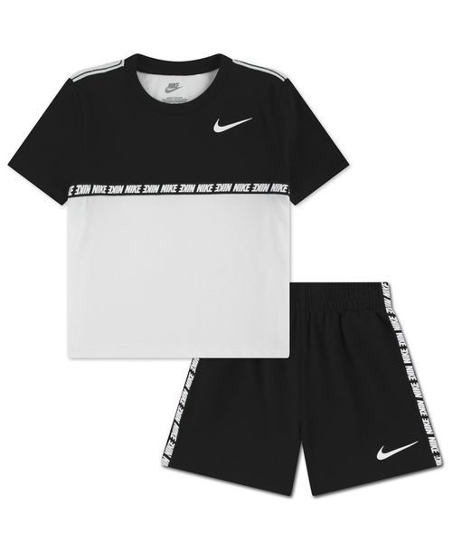 Toddler Boys' 2T-4T Short-Sleeve T-Shirt and Shorts, 2-Piece Set - Black/White