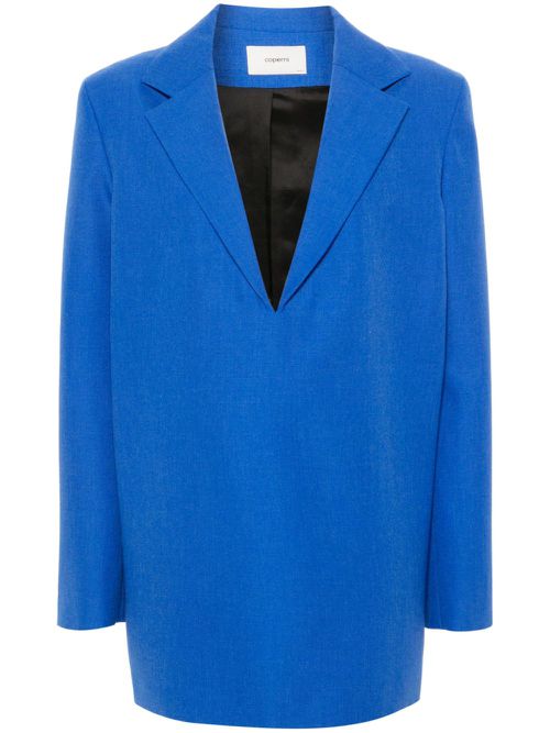 Long-sleeve wool blouse - Blue