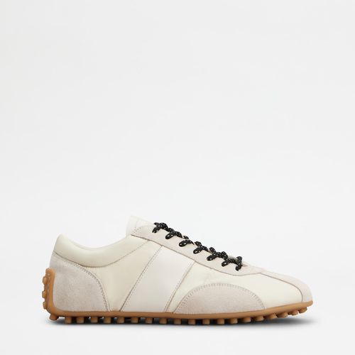 Tods Tod's - T-Marathon Sneakers in Suede and Technical Fabric, GREY,WHITE, - Shoe
