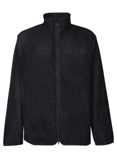 Waffle Zip Jacket Black