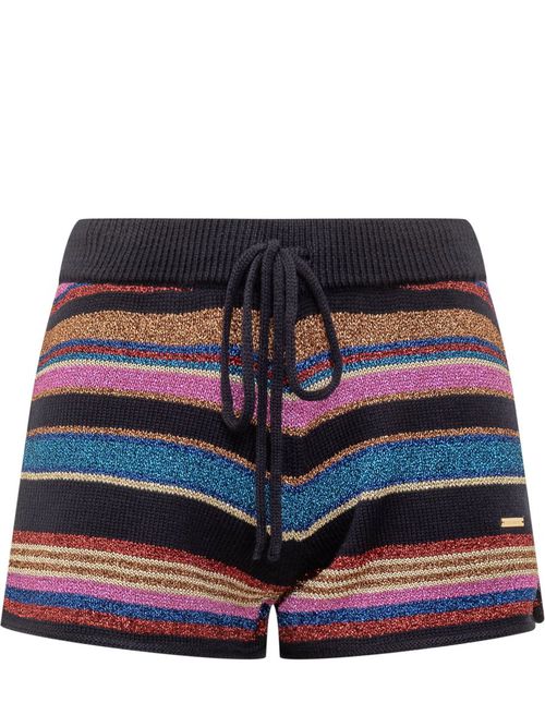Multicolor Striped Shorts With Drawstring