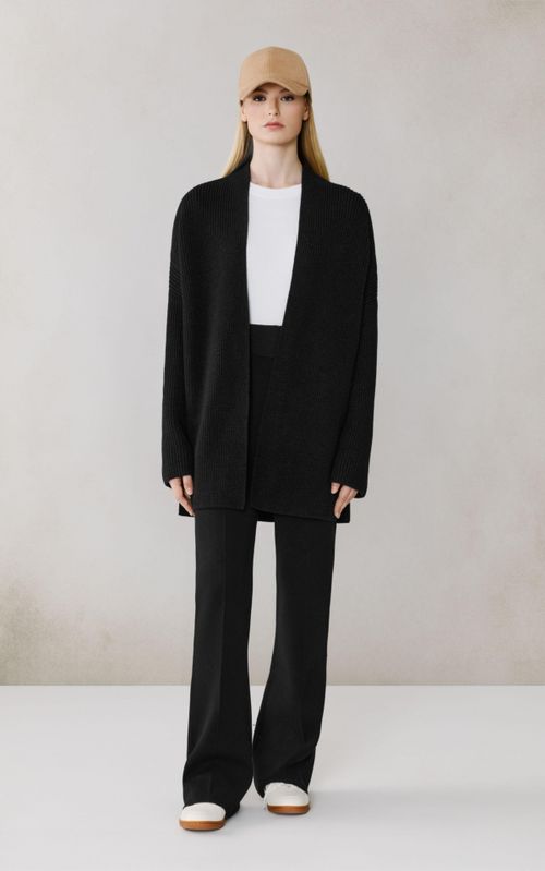 Women's Lizzie Wool Blend Relaxed Cardigan - Black