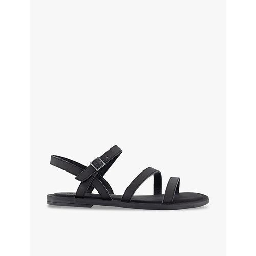 Womens Black Kira Ankle-strap Leather Sandals