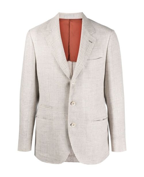 Prince of Wales-check single-breasted blazer