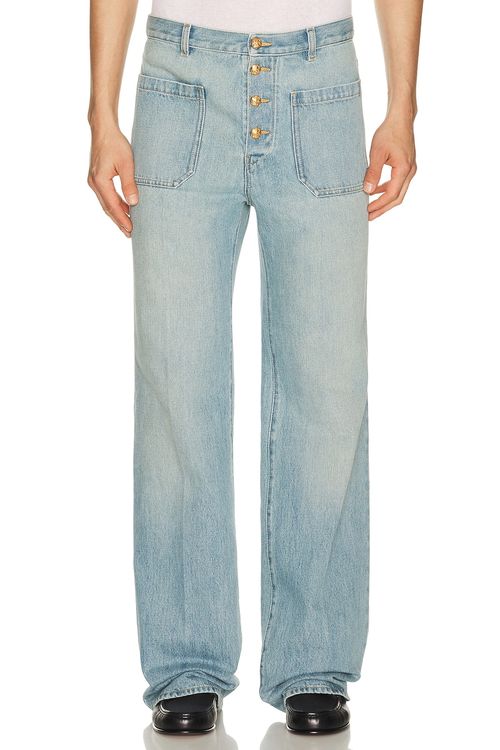 Valentino Pantalone Denim Jean in Lav Dirty Blu Chiaro in Denim Lav & Dirty Blu Chiaro - Blue. 29 also