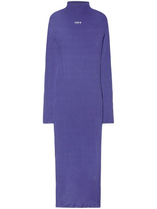 Ribbed long dress - Purple