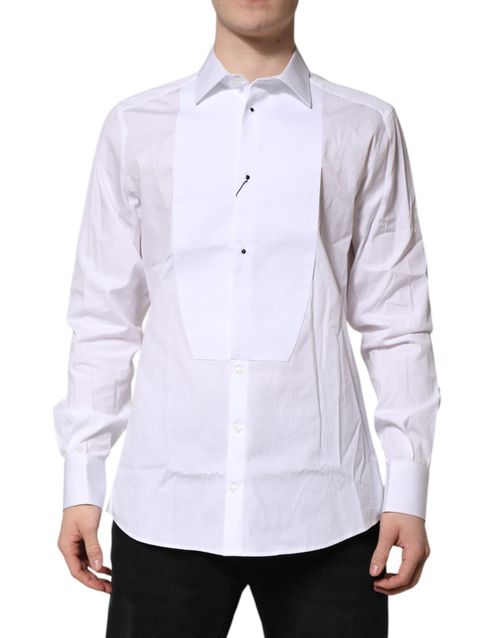 Silk Bib Poplin Shirt — White
