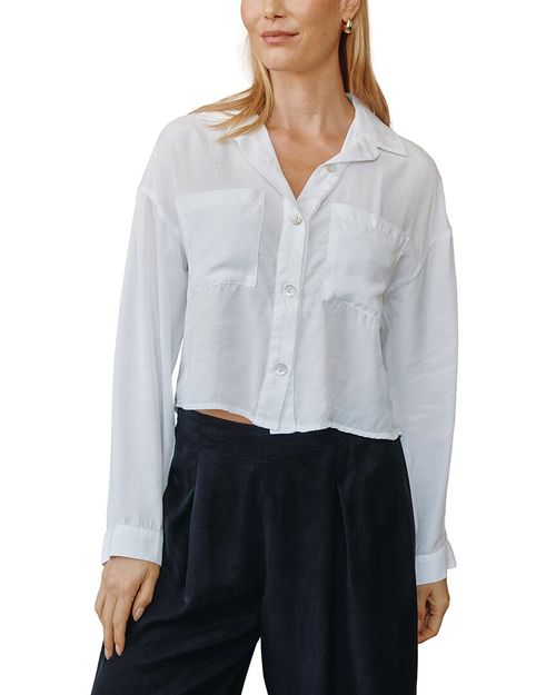 Button Down Cropped Shirt