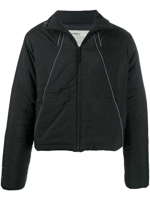 Piped-trim padded jacket - Black