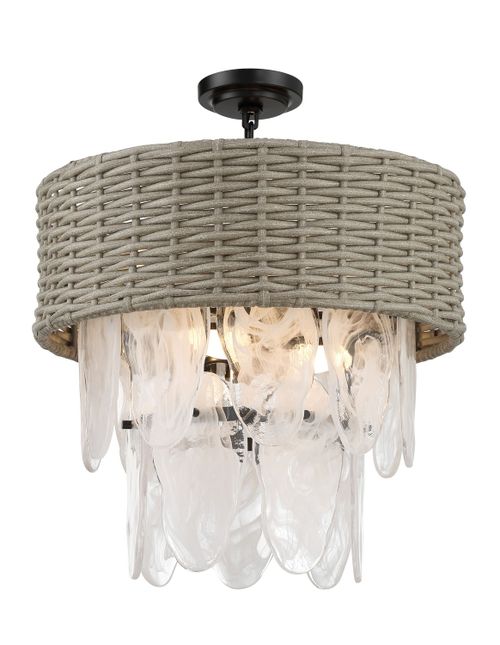 Coal Six Light Semi Flush Mount from the Breakers Isle Collection