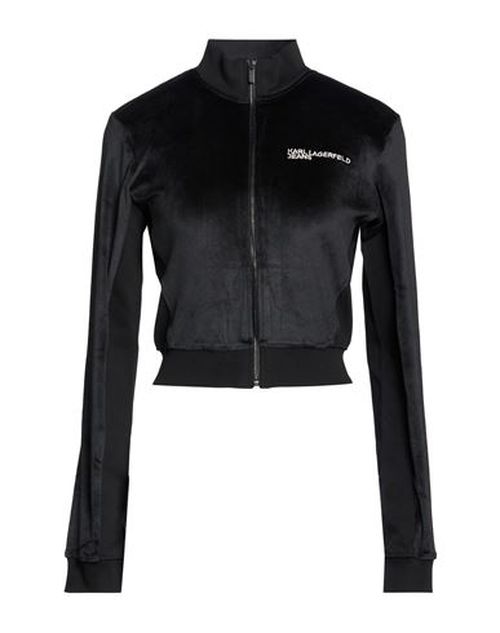 Woman Sweatshirt Black Size S Polyester, Elastane