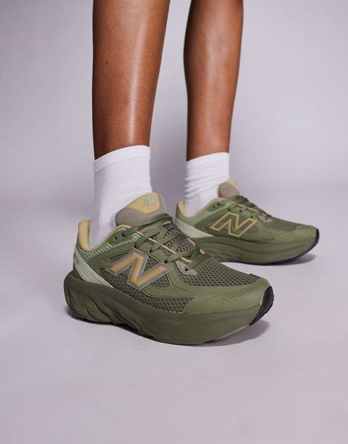 Fresh Foam unisex running trainers in olive green and beige