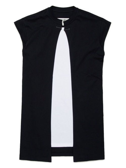 Paneled asymmetric dress - Black