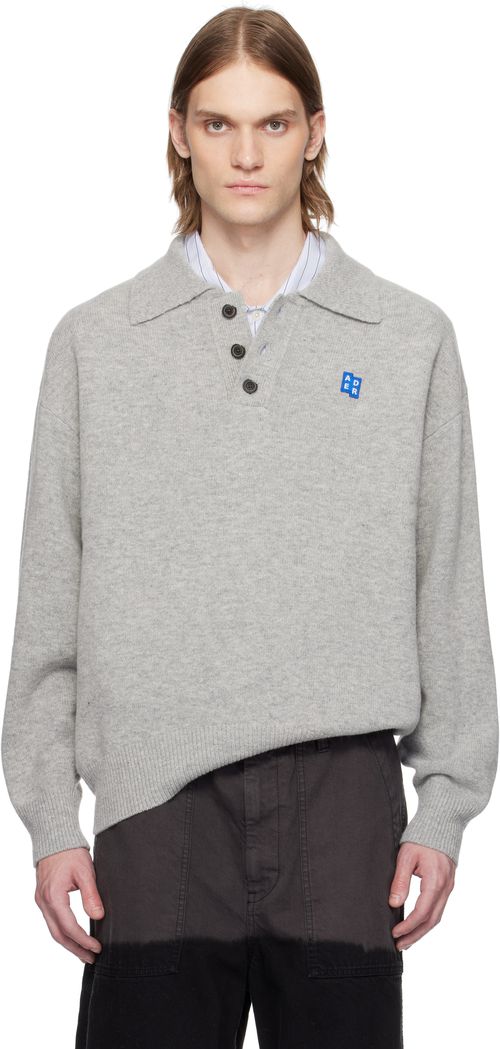 ADER error Gray Sig; TRS Tag Knit 02 Polo