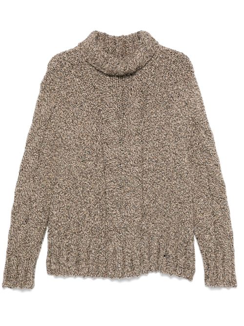 Marl-knit sweater - Brown