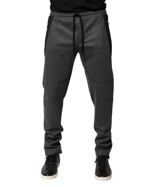 Wool Blend Tapered Joggers — Gray