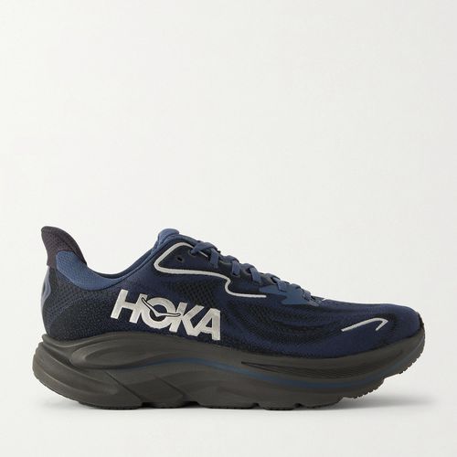 HOKA Men - Clifton 10 Rubber-Trimmed Jacquard Running Sneakers