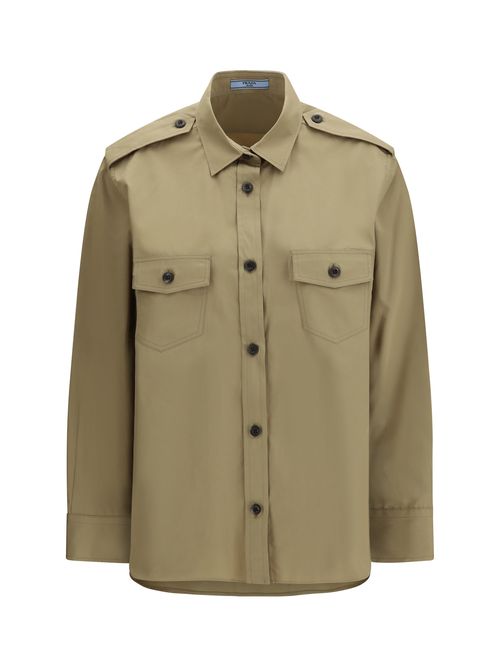 Cotton Poplin Shirt — Beige
