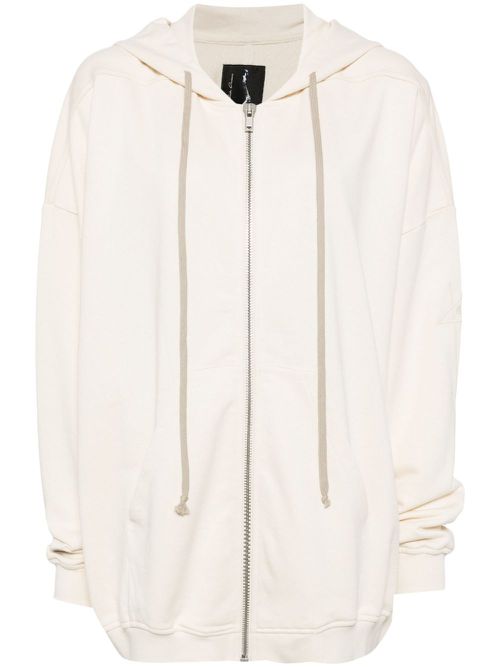 Drawstring-hood cotton jacket - White