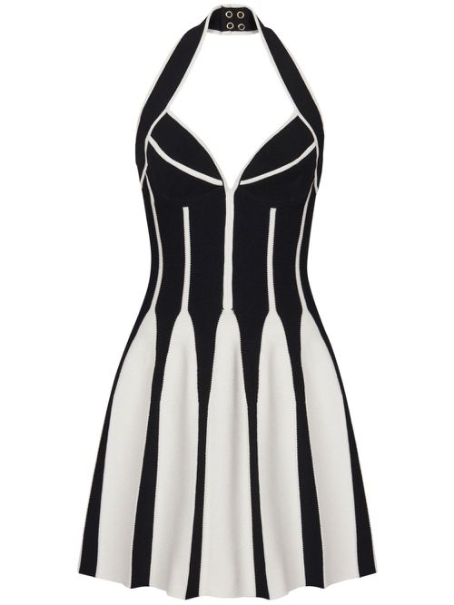 Halterneck knitted minidress - Black