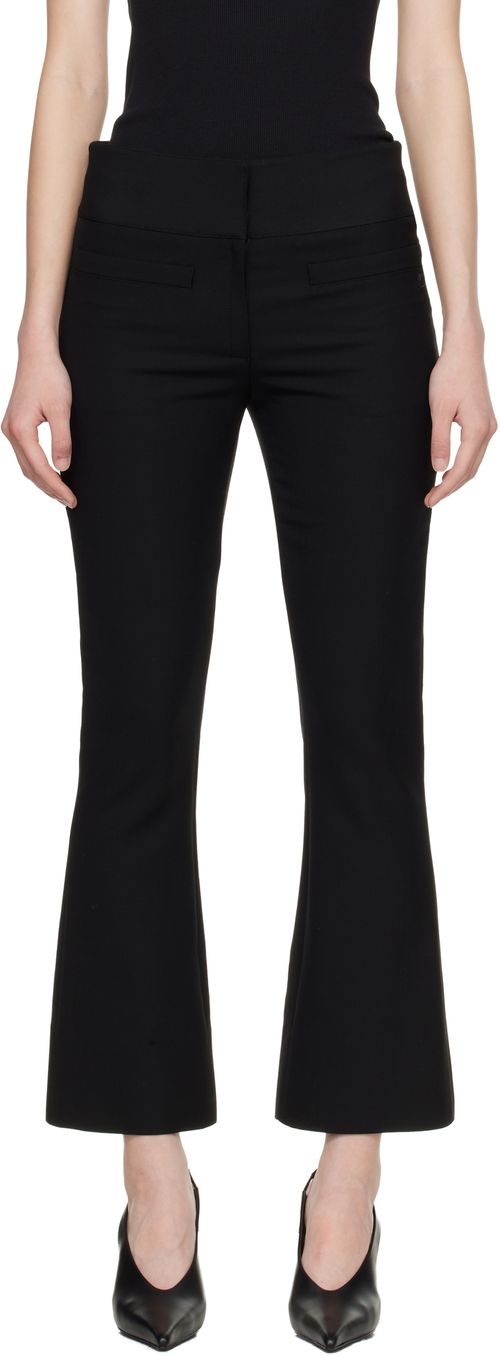 Black Heritage Cropped Bootcut Trousers