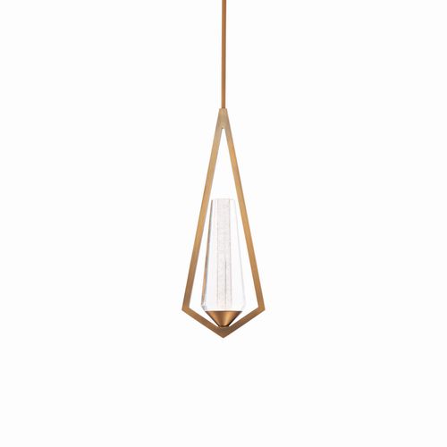 Devotion 1-Light LED Mini Pendant in Aged Bra