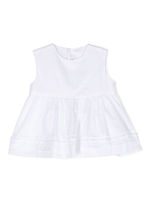 Cheesecloth logo-embroidered midi dress - White
