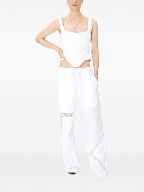 Marine Serre linen corset top - White