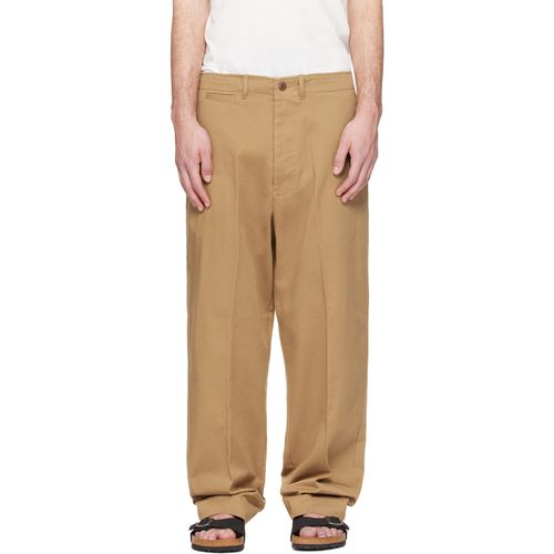 Tan 1920s Cotton Twill Worker Chino Trousers