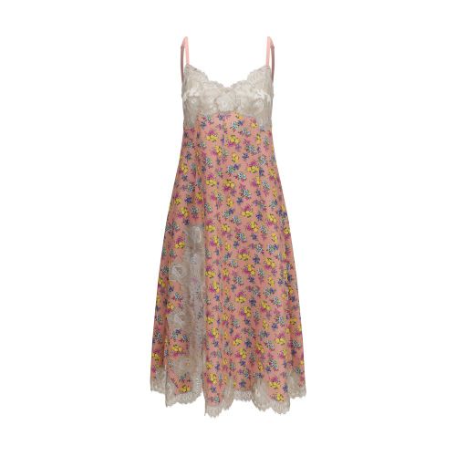 Floral Lace Slip Dress — Pink