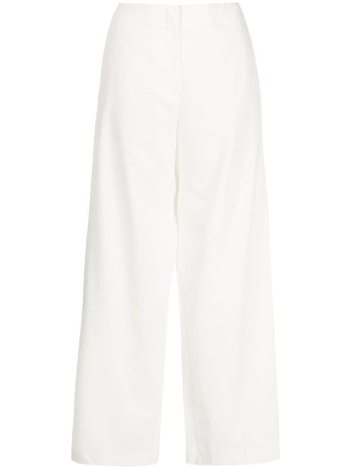 Crystal-embellished wide-leg trousers - White