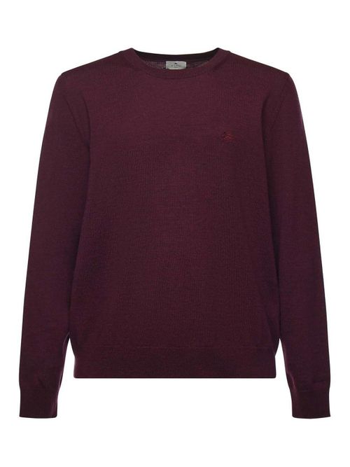 Wool Sweater With Embroidered Monogram