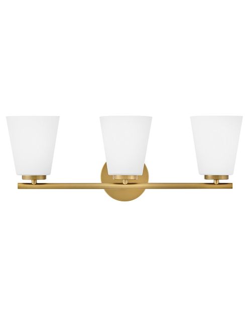Lacquered Brass LED Bathroom Vanity Light from the Bri Collection