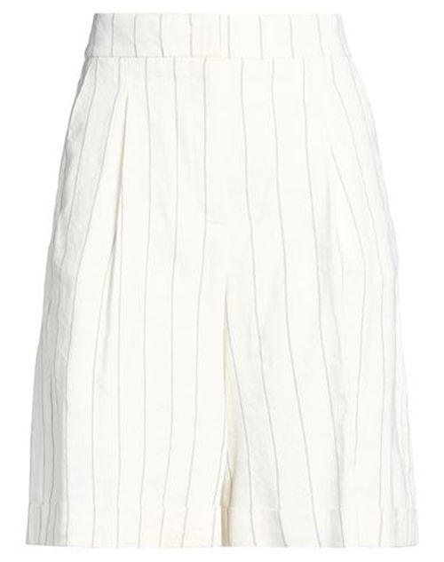 Woman Shorts & Bermuda Shorts Ivory Size 6 Viscose, Linen