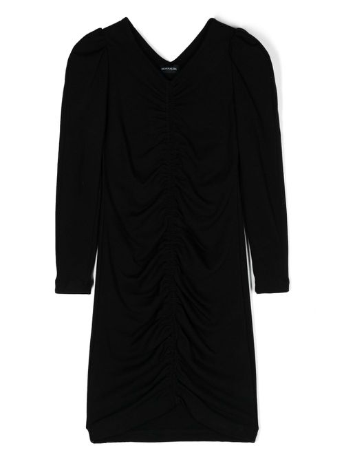 Ruched textured minidress - Black