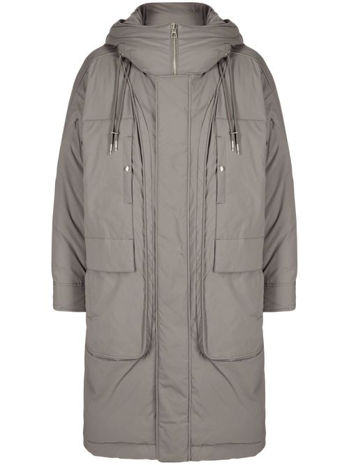 3D lightweight long padded jacket - Green