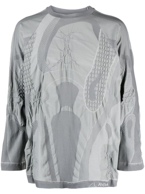 Oversized 3D-knit top - Grey