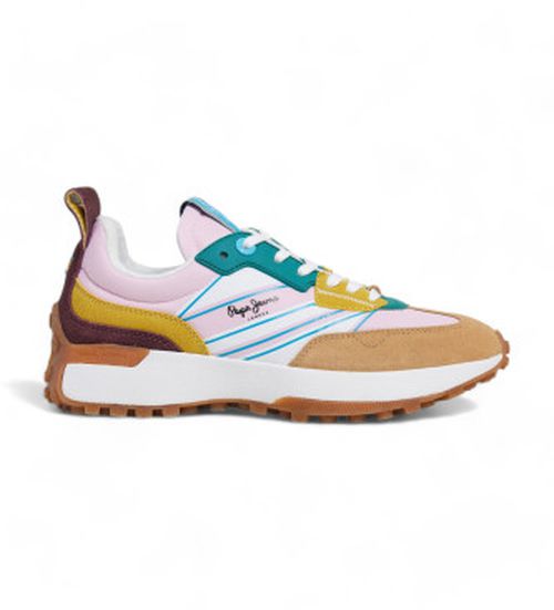 Pepe Jeans for woman. PLS60011 Lucky Rise Leather Sneakers pink (39), 3 to 5 cm, Laces, Casual