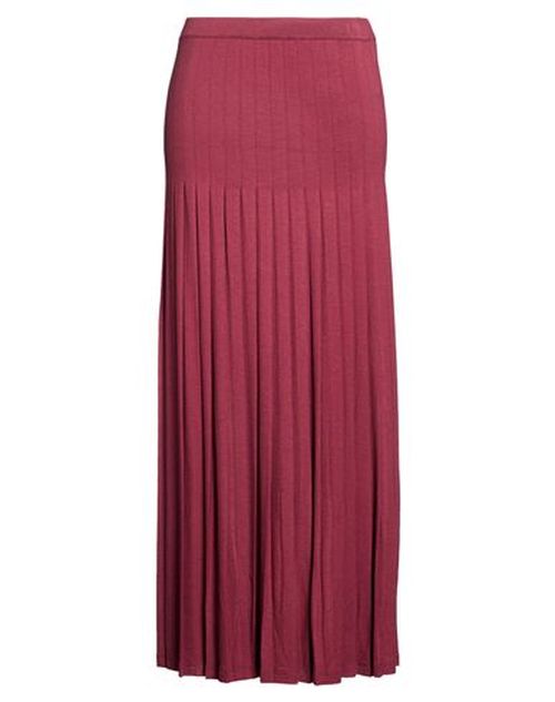 Woman Maxi skirt Burgundy Size 10 Viscose, Wool, Elastane